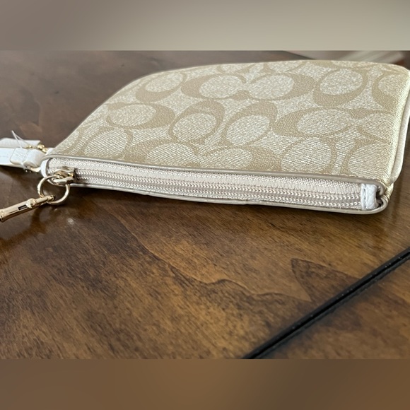 Coach Signature PVC Leather Small Wristlet Wallet - Picture 4 of 16